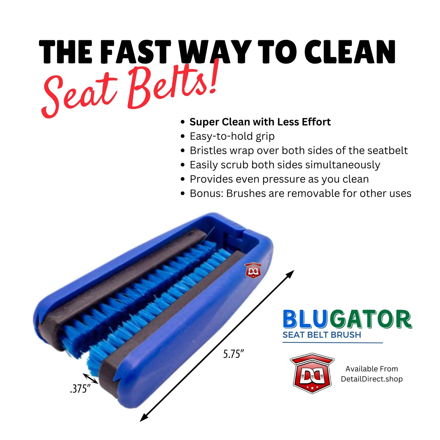 BLUGATOR Seat Belt Cleaning Brush - Detail Direct