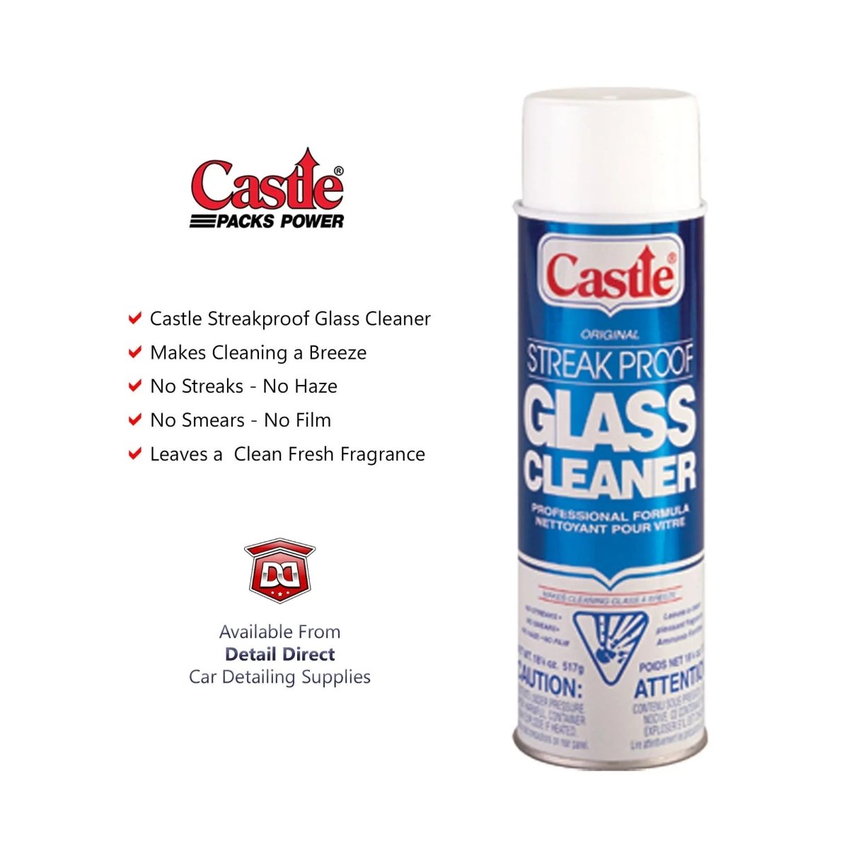 Castle Streak Proof Glass Cleaner - Detail Direct