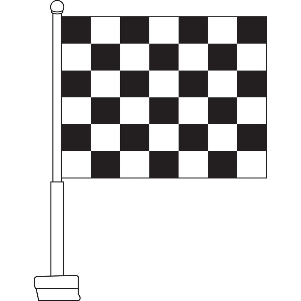 Checkered (Black & White) Car Flag - Detail Direct