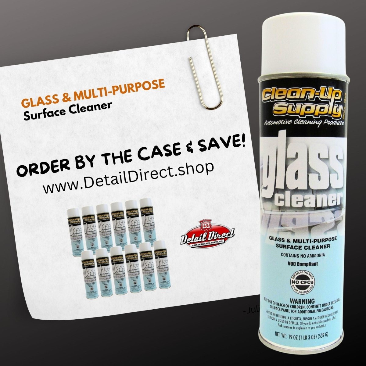 Clean-Up Supply Glass & Multi-Purpose Surface Cleaner - Detail Direct