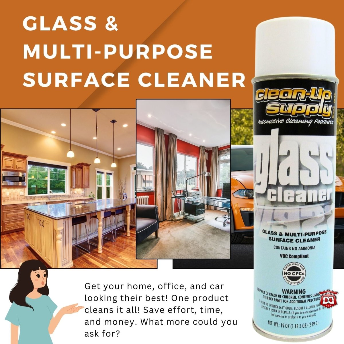 Clean-Up Supply Glass & Multi-Purpose Surface Cleaner - Detail Direct