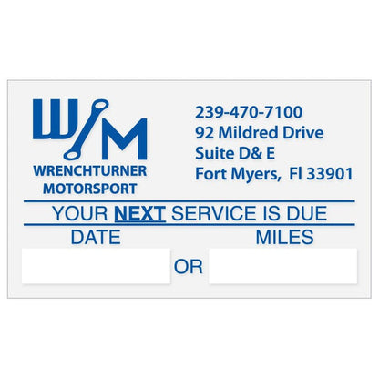 Custom Write - On Oil Change Stickers - Light Adhesive (Individually Cut Labels) - Detail Direct