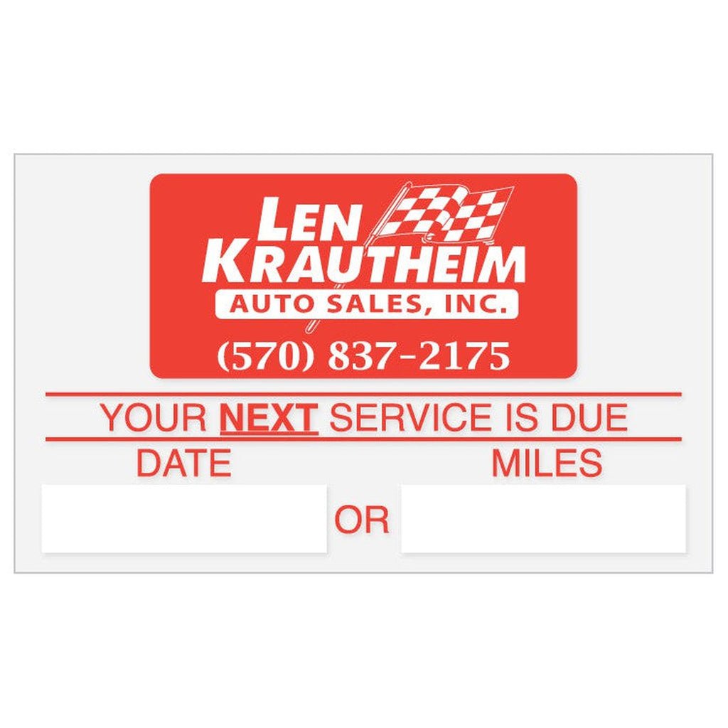 Custom Write - On Oil Change Stickers - Light Adhesive (Individually Cut Labels) - Detail Direct