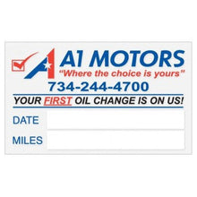 Load image into Gallery viewer, Custom Write - On Oil Change Stickers - Static Cling (Individually Cut Labels) - Detail Direct