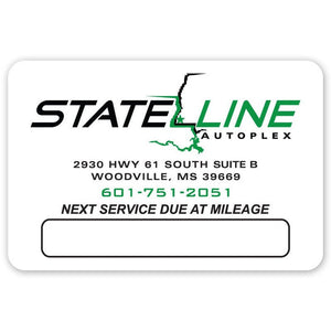 Custom Write - On Oil Change Stickers - Static Cling (Roll of 500) - Detail Direct