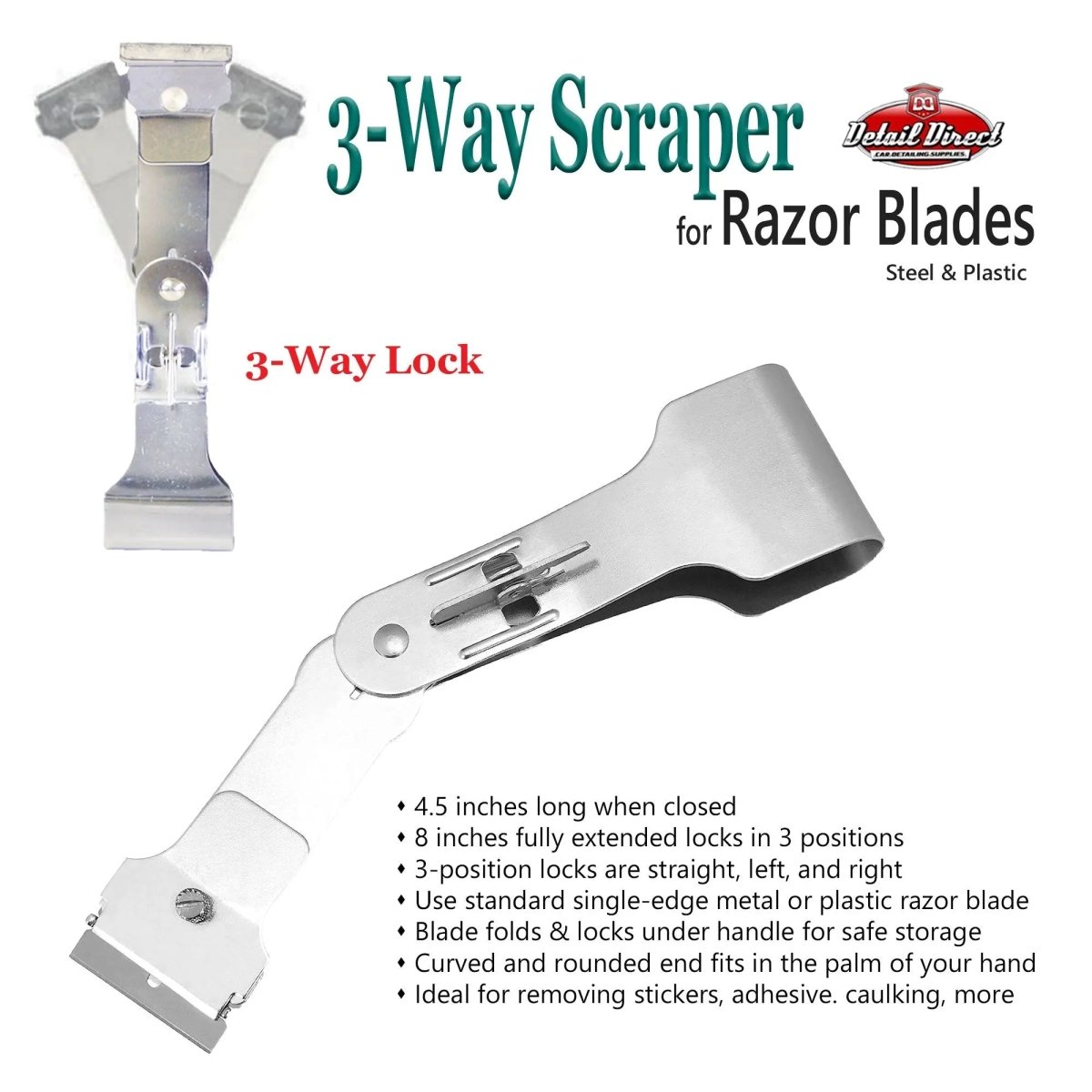 DETAIL DIRECT 3 Way Folding Razor Blade Holder - Detail Direct