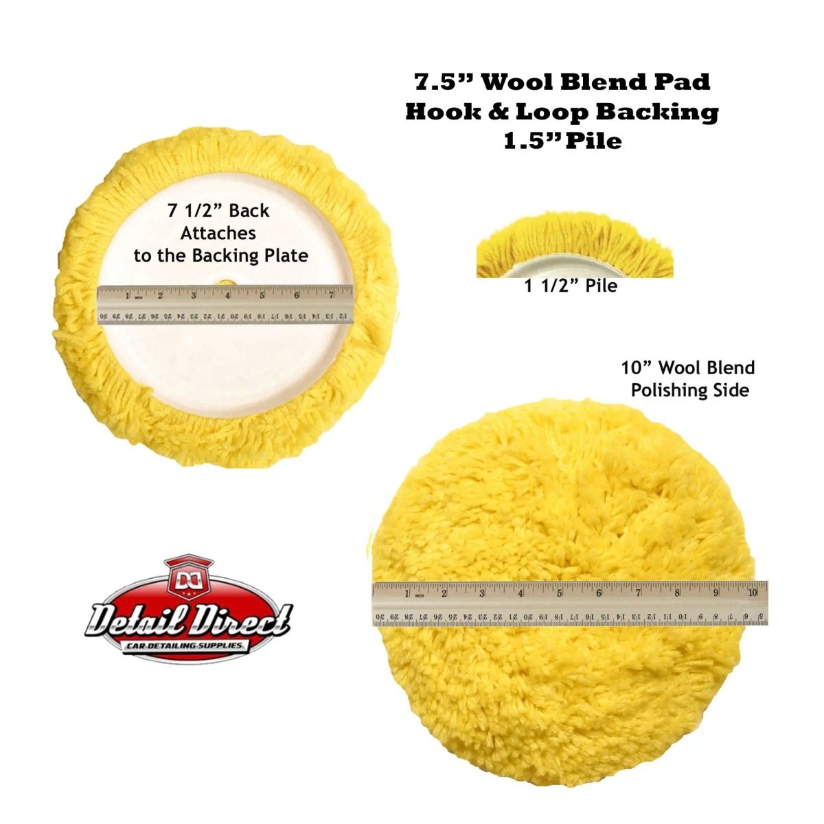 DETAIL DIRECT 7.5 Inch Wool Blend Finishing Pad - Detail Direct