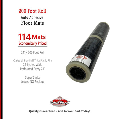 DETAIL DIRECT Adhesive Plastic "Dealer Must Remove" Car Floor Mats - Detail Direct