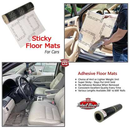 DETAIL DIRECT Adhesive Plastic "Dealer Must Remove" Car Floor Mats - Detail Direct