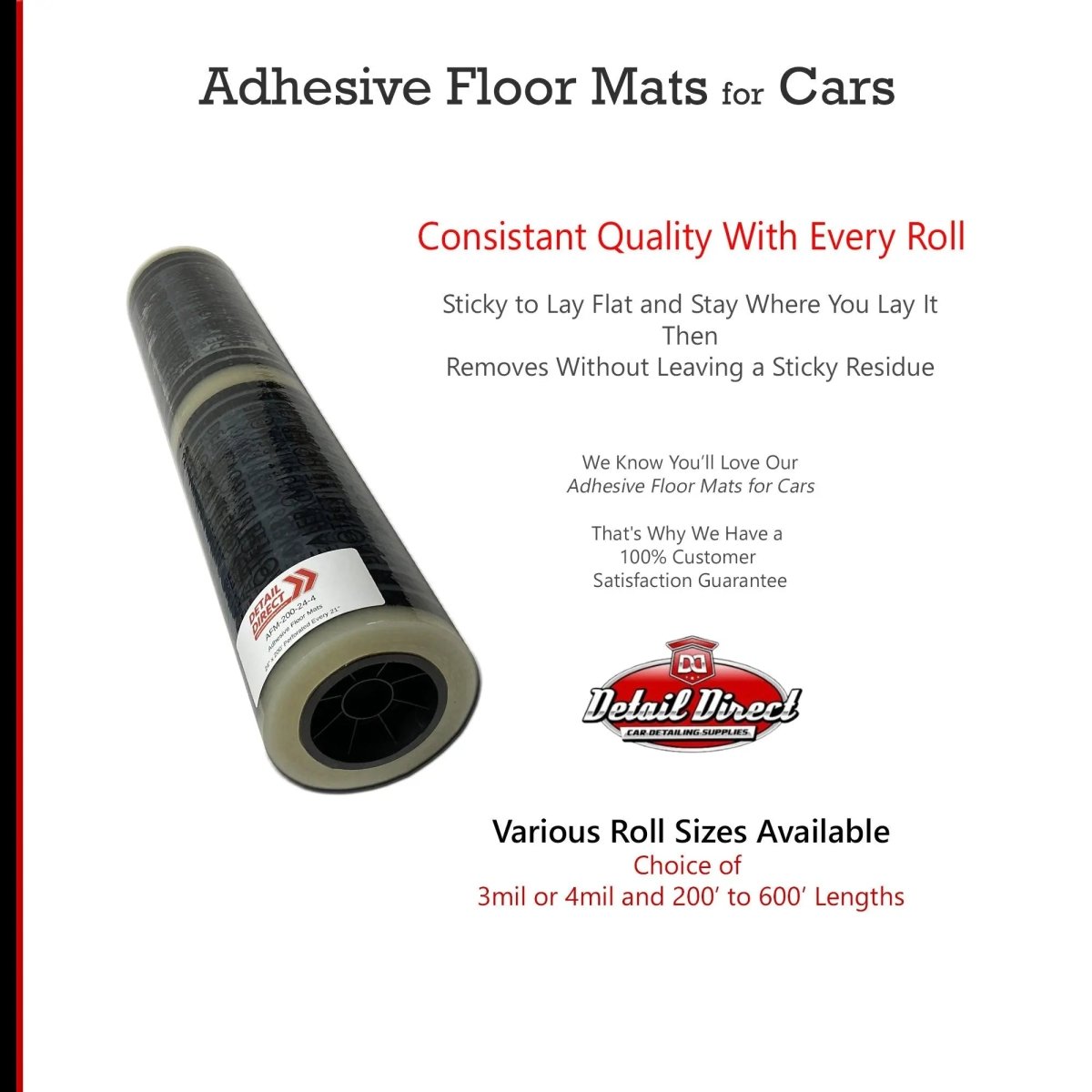 DETAIL DIRECT Adhesive Plastic "Dealer Must Remove" Car Floor Mats - Detail Direct