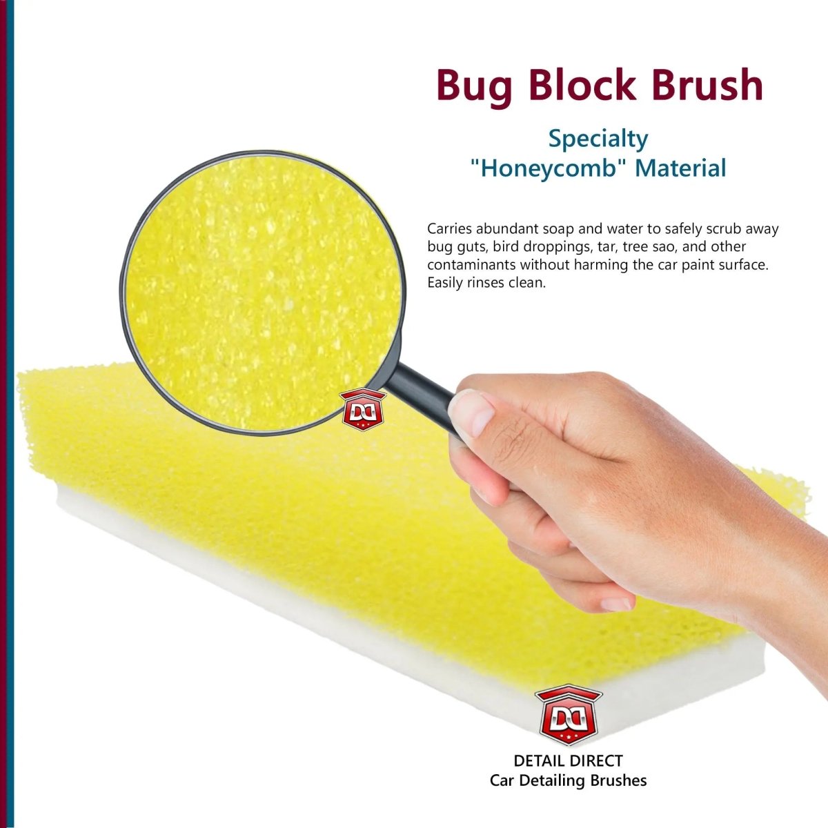 DETAIL DIRECT Bug Block Brush with Threaded Handle Hole - Detail Direct