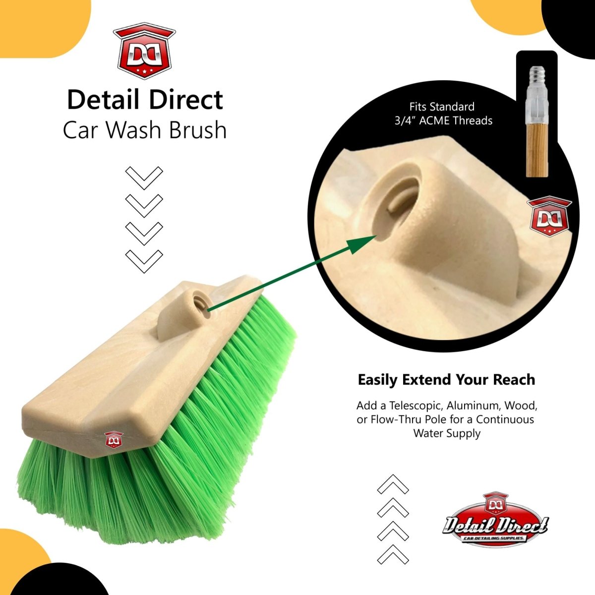 DETAIL DIRECT Car Wash Brush Bi-Level with Extra Soft Bristles - Detail Direct