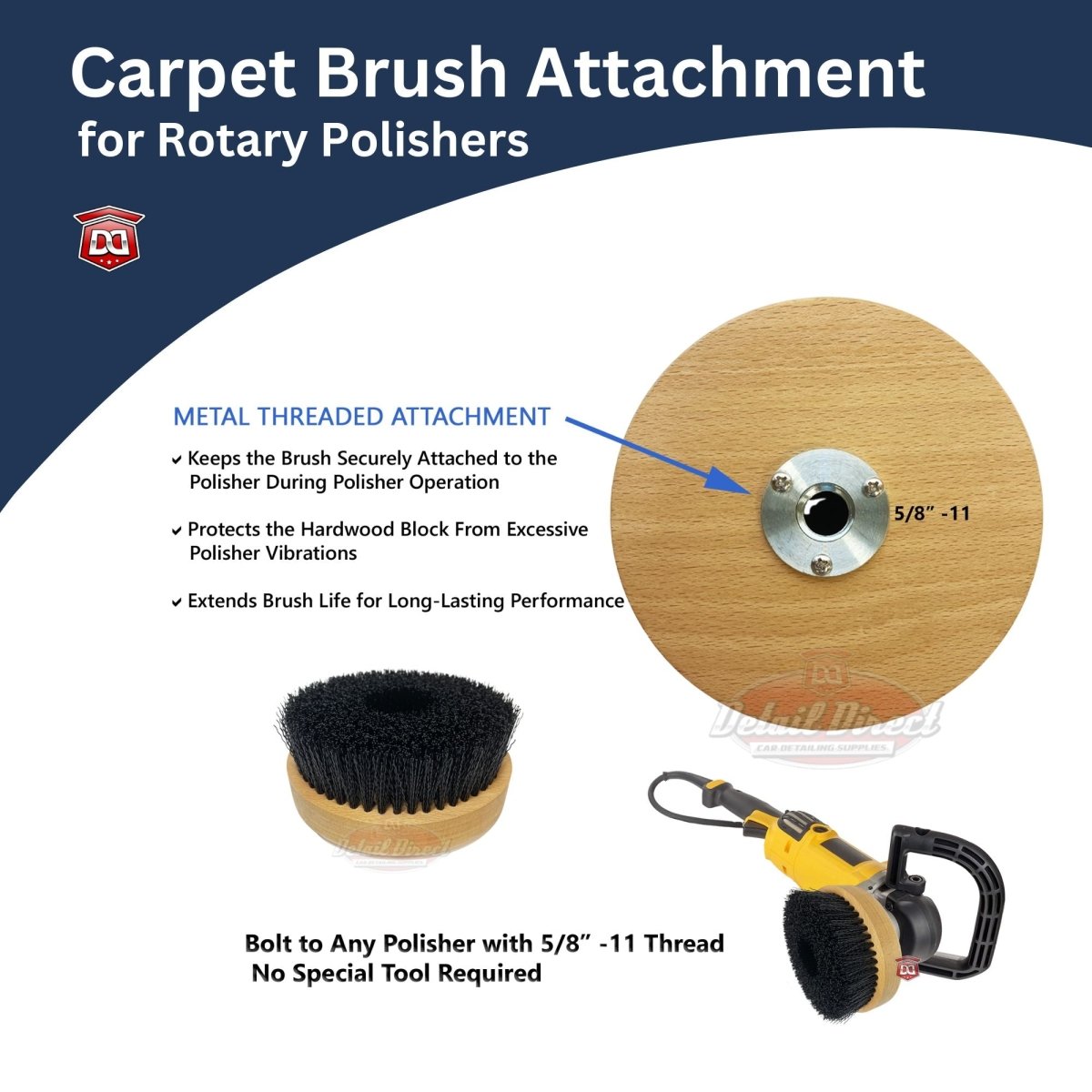 DETAIL DIRECT Carpet Cleaning Brush for High Speed Polisher - Detail Direct