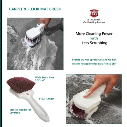 DETAIL DIRECT Carpet Cleaning Brush with Stiff Bristles - Detail Direct