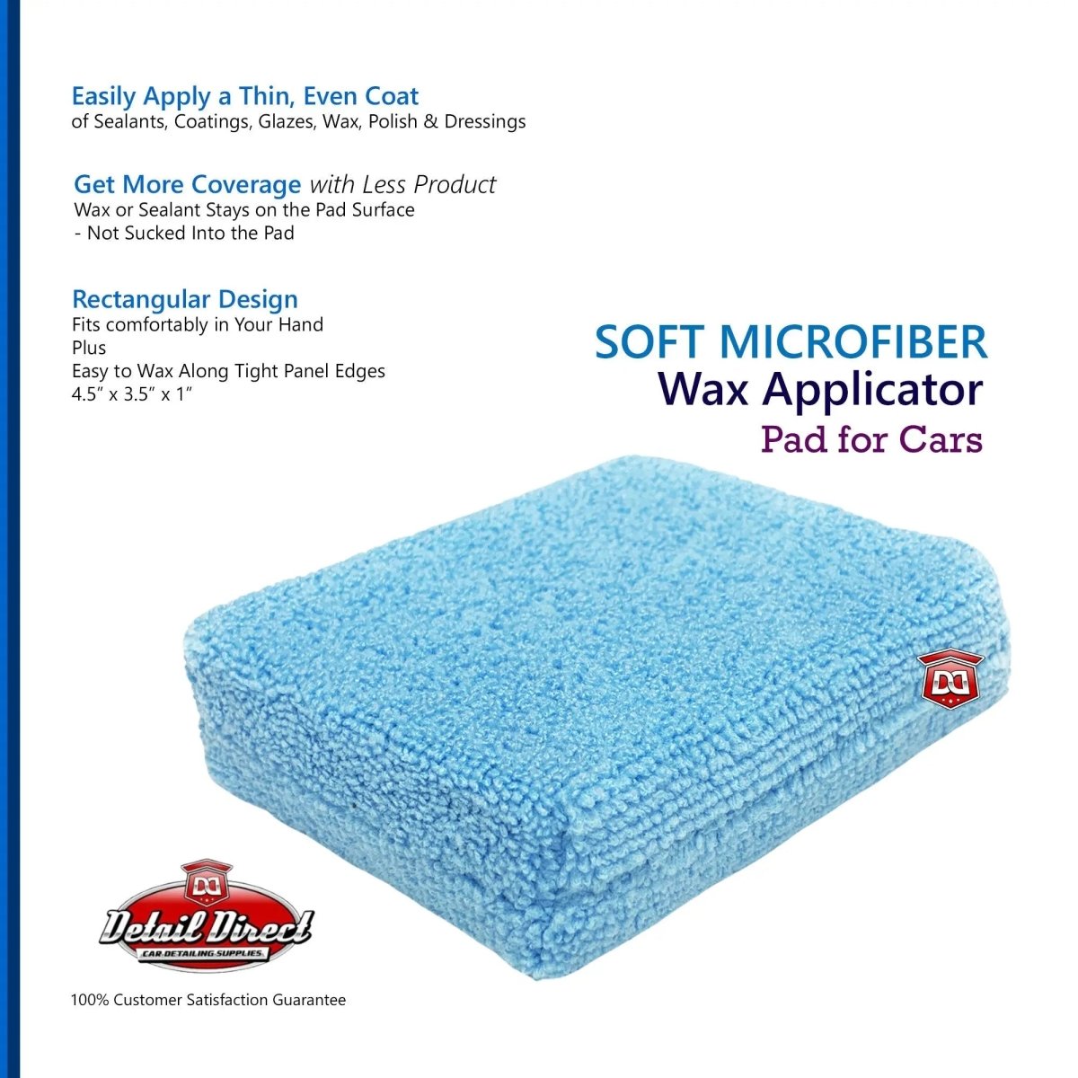 DETAIL DIRECT Deluxe Microfiber Wax Applicator Pad 4.5 x 3.5 x 1 - Detail Direct