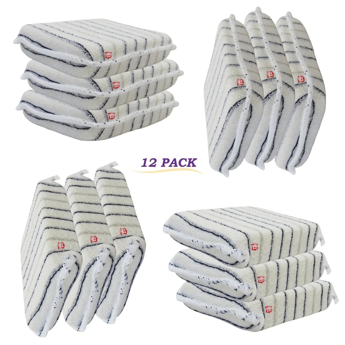 DETAIL DIRECT Deluxe Striped Cotton-Polyester Knit Wax Applicator Pads 4.5x3.5 - Detail Direct