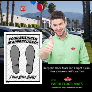 DETAIL DIRECT Disposable Paper Floor Mats Dimpled and Double Poly-Coated (250 Pack) - Detail Direct