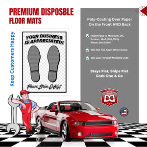 DETAIL DIRECT Disposable Paper Floor Mats Dimpled and Double Poly-Coated (250 Pack) - Detail Direct