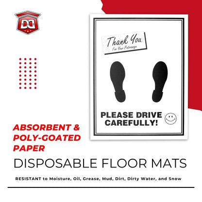 DETAIL DIRECT Disposable Paper Floor Mats Poly-Coated (500 Pack) - Detail Direct