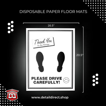 DETAIL DIRECT Disposable Paper Floor Mats Poly-Coated (500 Pack) - Detail Direct