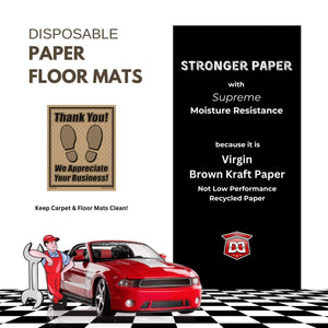 Detail Direct Disposable Virgin Brown Kraft Paper Floor Mats (500 Pack) - Detail Direct