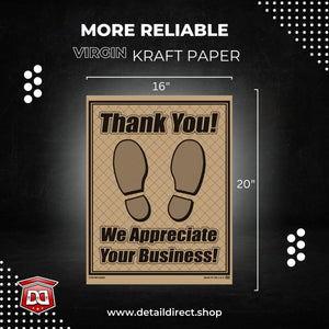 Detail Direct Disposable Virgin Brown Kraft Paper Floor Mats (500 Pack) - Detail Direct