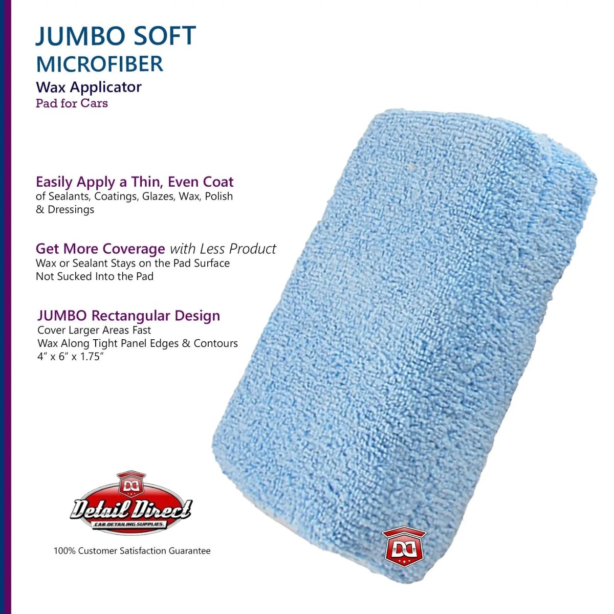 DETAIL DIRECT Microfiber Applicator Pad Jumbo 4 x 6 - Detail Direct