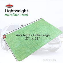 Load image into Gallery viewer, DETAIL DIRECT Microfiber Towel Lightweight Jumbo 27&quot; x 36&quot; Green - Detail Direct