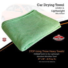 Load image into Gallery viewer, DETAIL DIRECT Microfiber Towel Lightweight Jumbo 27&quot; x 36&quot; Green - Detail Direct