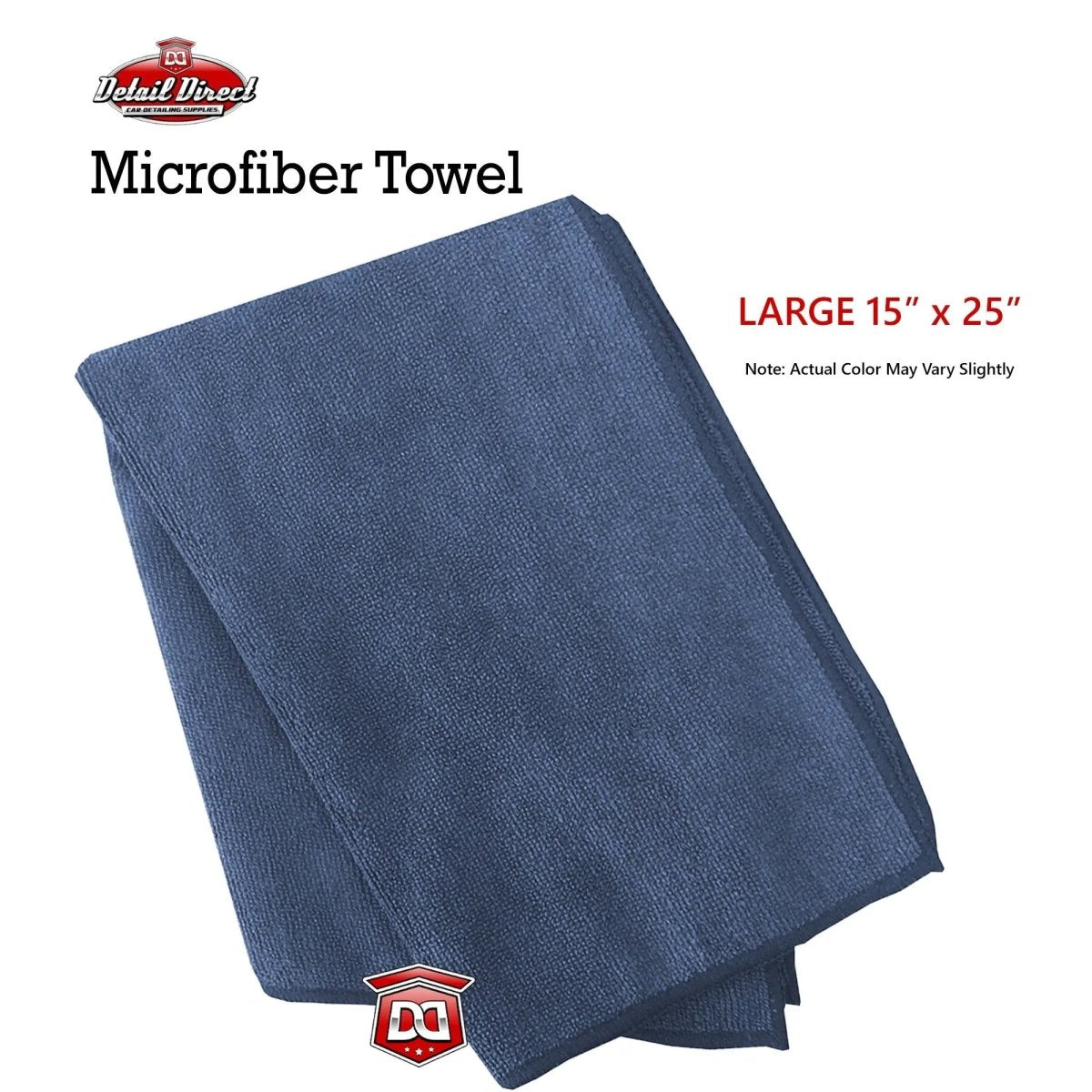 DETAIL DIRECT Microfiber Towels 15" x 25" (Case of 50) - Detail Direct