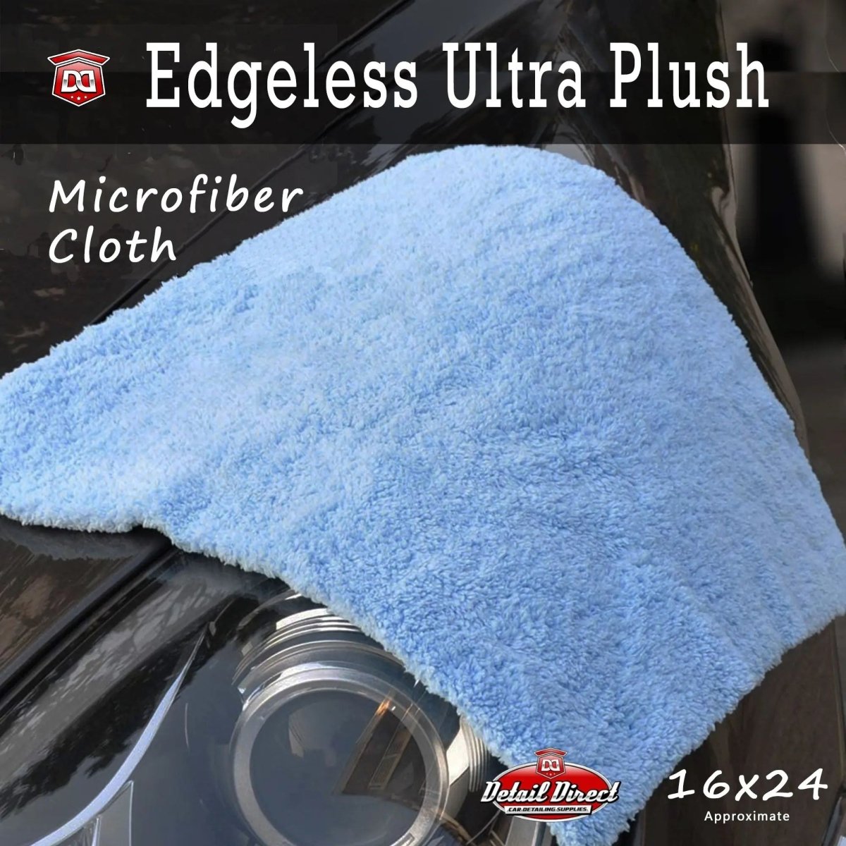 DETAIL DIRECT Microfiber Towels Edgeless 16 x 24 Blue - Detail Direct