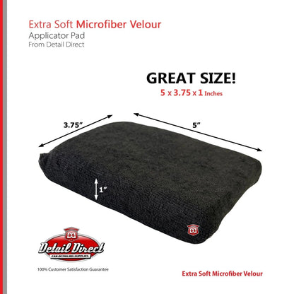 DETAIL DIRECT Microfiber Velour Wax Applicator Pad 5 x 3.75 - Detail Direct