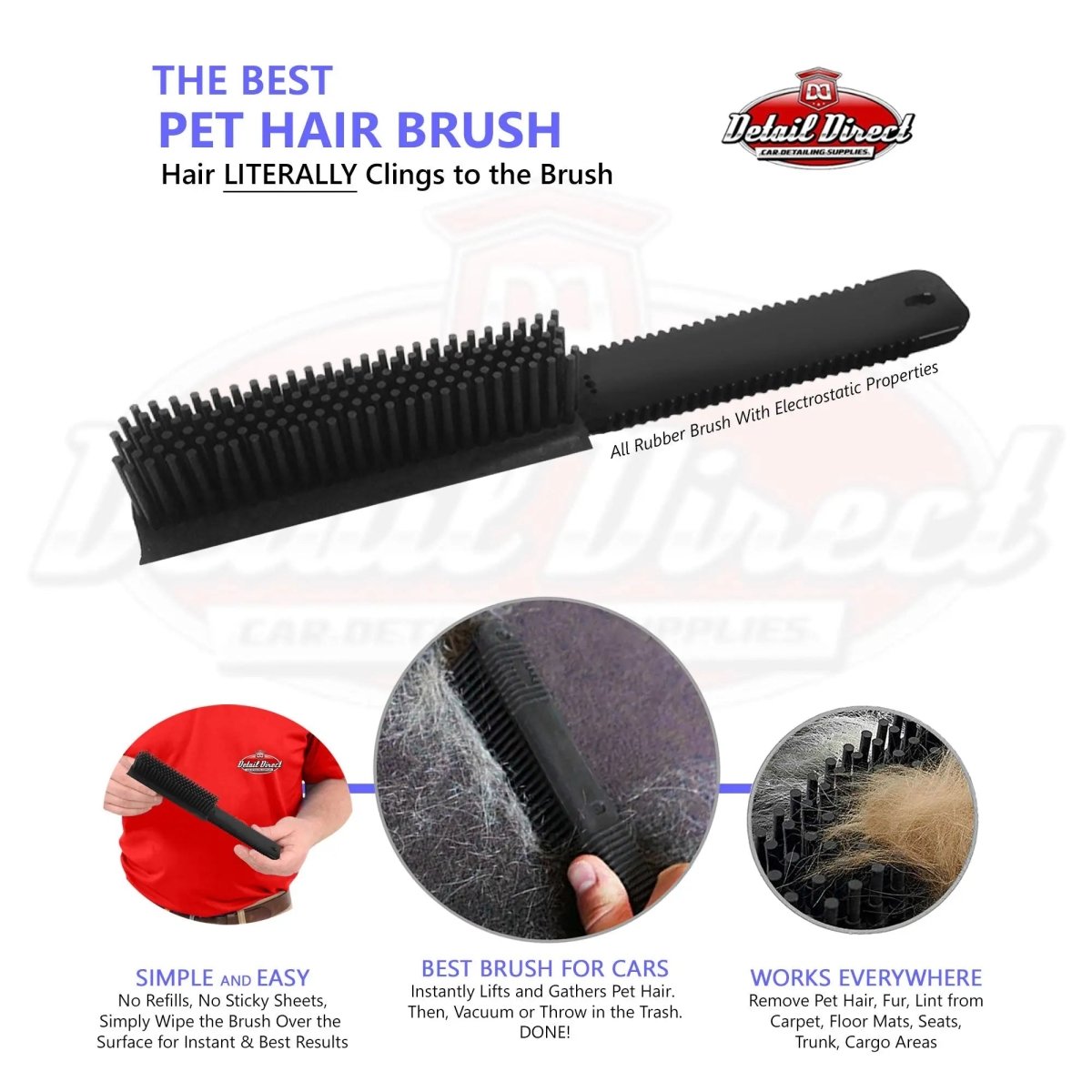 DETAIL DIRECT Pet Hair Remover Brush - Detail Direct