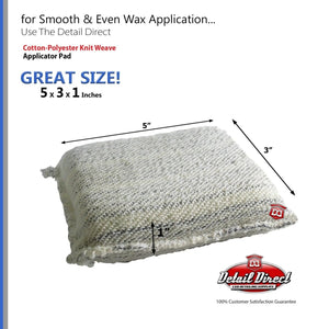 DETAIL DIRECT Striped Cotton Knit Weave Wax Applicator Pad 3 x 5 - Detail Direct