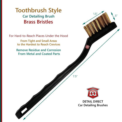 DETAIL DIRECT Toothbrush Style Detail Brush Brass Bristles - Detail Direct