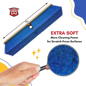 DETAIL DIRECT Truck Wash Brush 14-Inch with Blue Extra Soft Bristles - Detail Direct