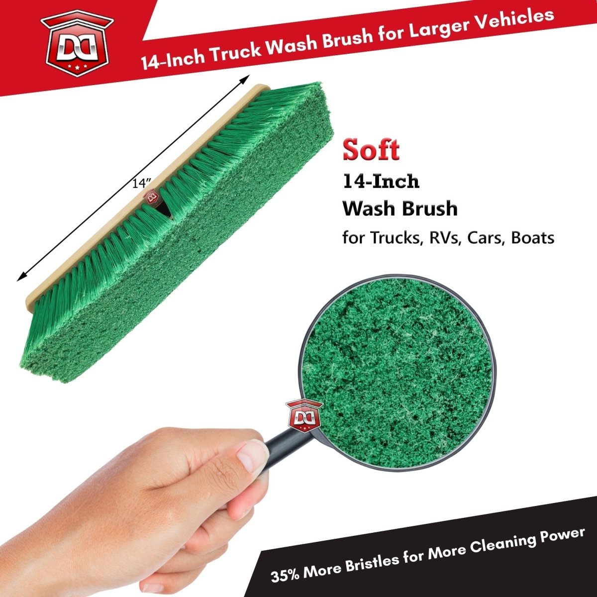 DETAIL DIRECT Truck Wash Brush 14-Inch with Soft Bristles - Detail Direct