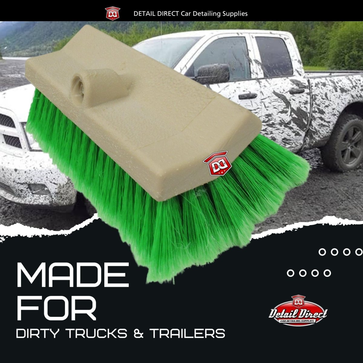 DETAIL DIRECT Truck Wash Brush Bi-Level Design with Soft Bristles - Detail Direct