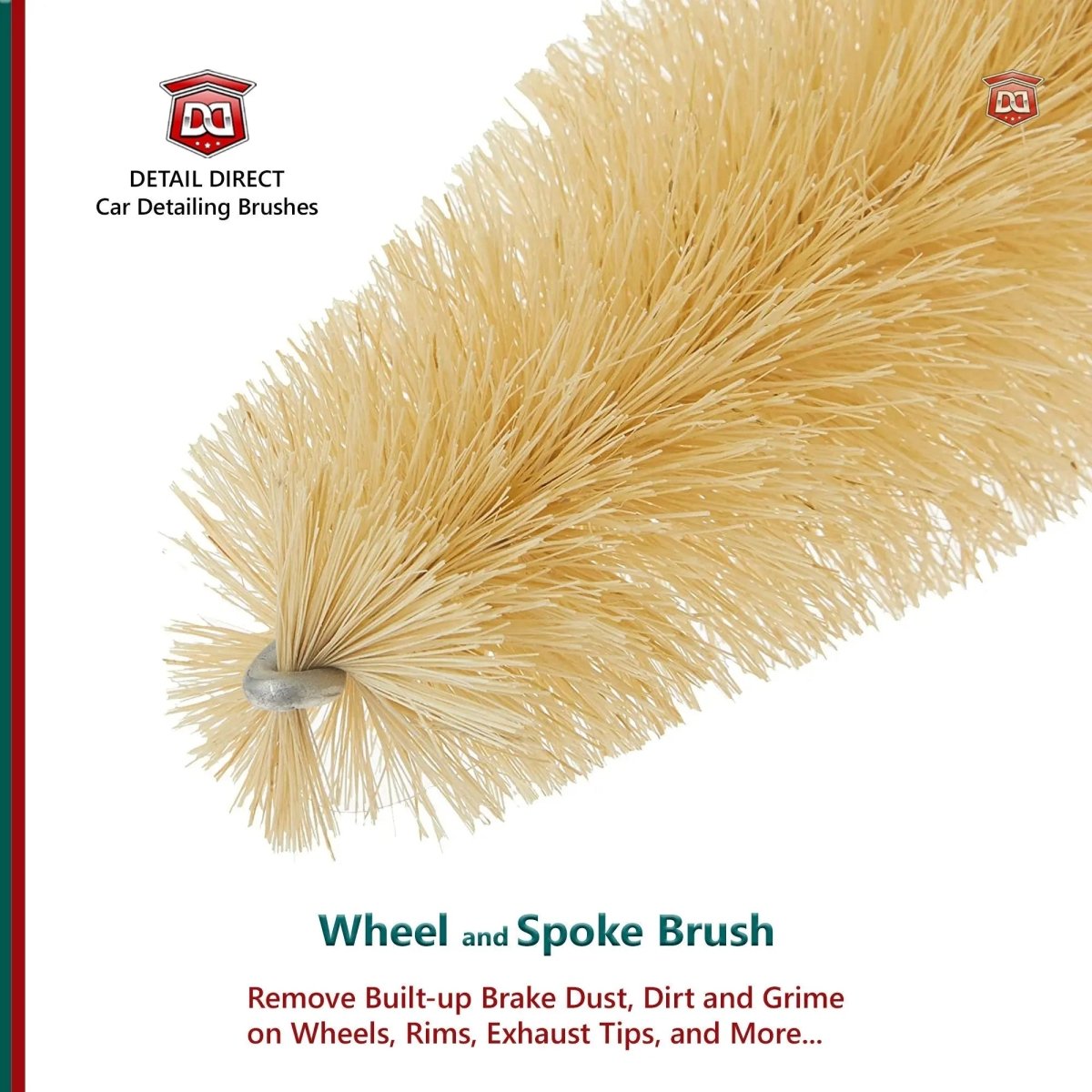 DETAIL DIRECT Wheel and Spoke Brush Tampico Bristles - Detail Direct