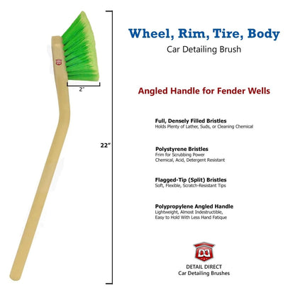 DETAIL DIRECT Wheel and Tire Brush Angled Handle - Detail Direct