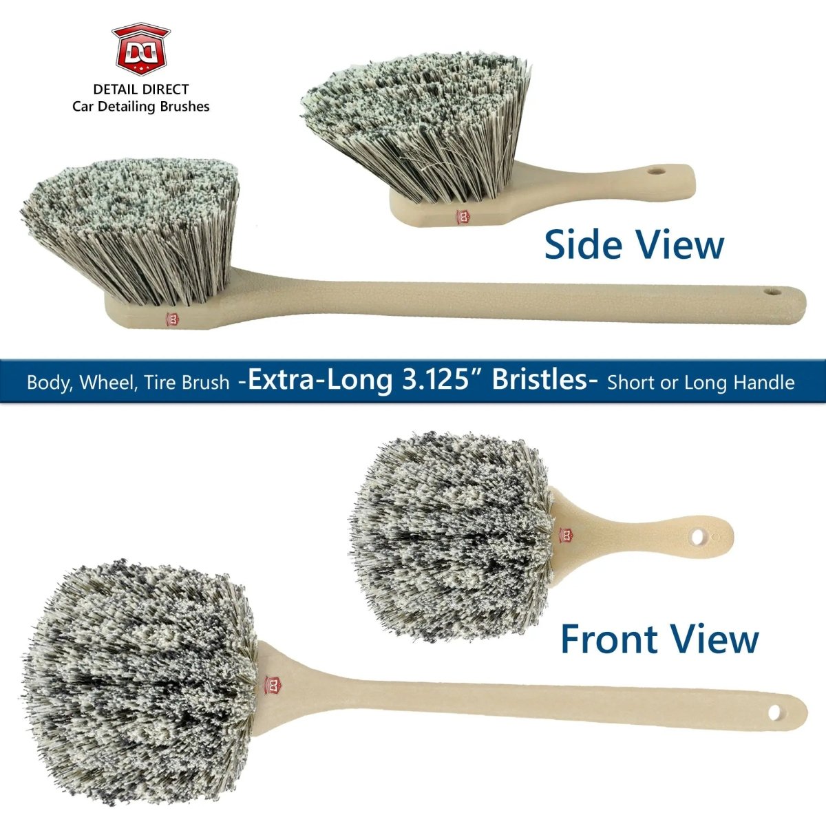 DETAIL DIRECT Wheel and Tire Brush Soft XL Bristles - Detail Direct