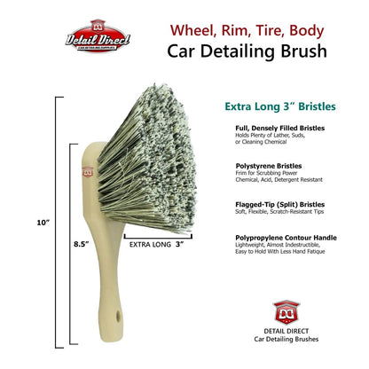 DETAIL DIRECT Wheel and Tire Brush Soft XL Bristles - Detail Direct