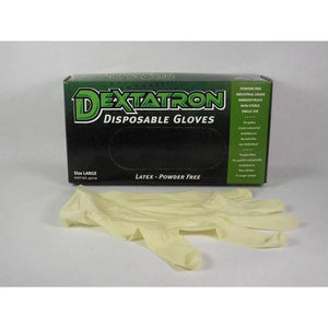 Dextatron Disposable Latex Gloves - Powder Free (XL - 100/box) - Detail Direct