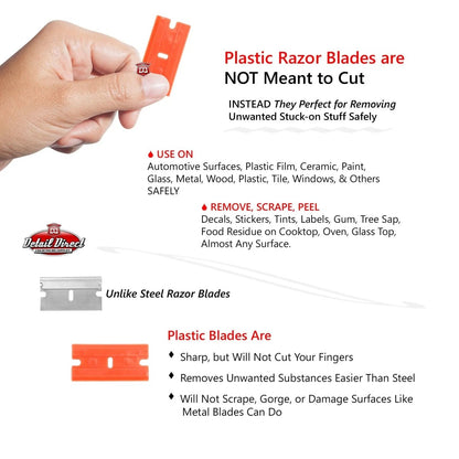 Double Sided Plastic Razor Blades - Detail Direct