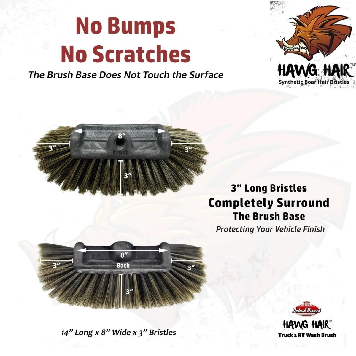 HAWG HAIR Car Wash Brush 5-Level Design with Extra Soft Bristles - Detail Direct