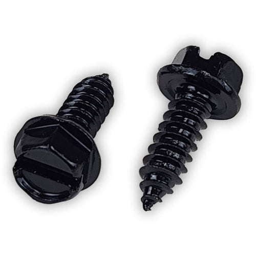 Hex Head Black License Plate Screws #14 x 3/4