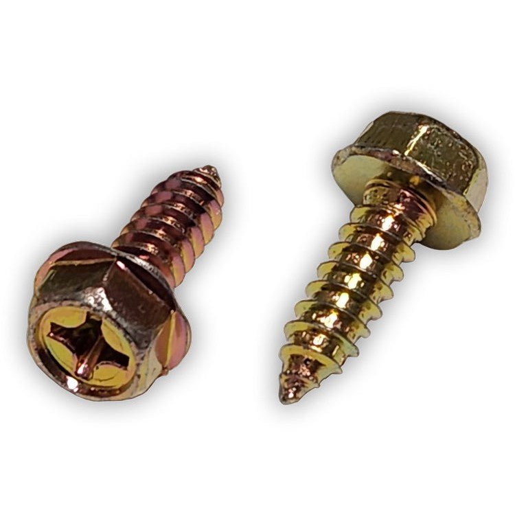 Hex Head Brass Colored License Plate Screws #14 x 3/4" (Box of 100) - Detail Direct