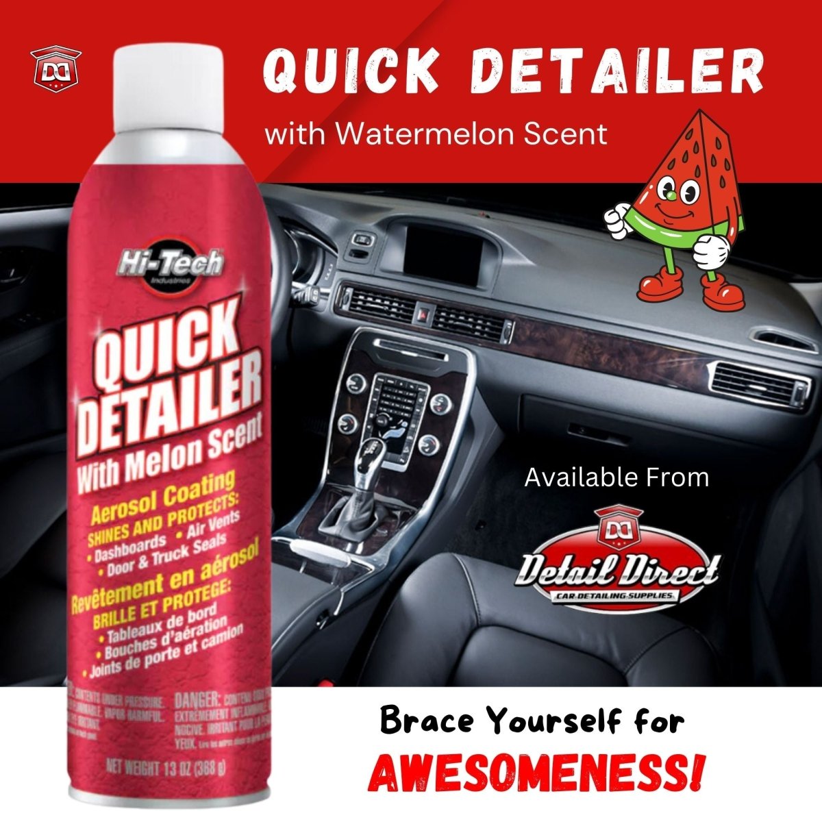 Hi-Tech Quick Detailer Aerosol Dressing, Watermelon Scent - Detail Direct