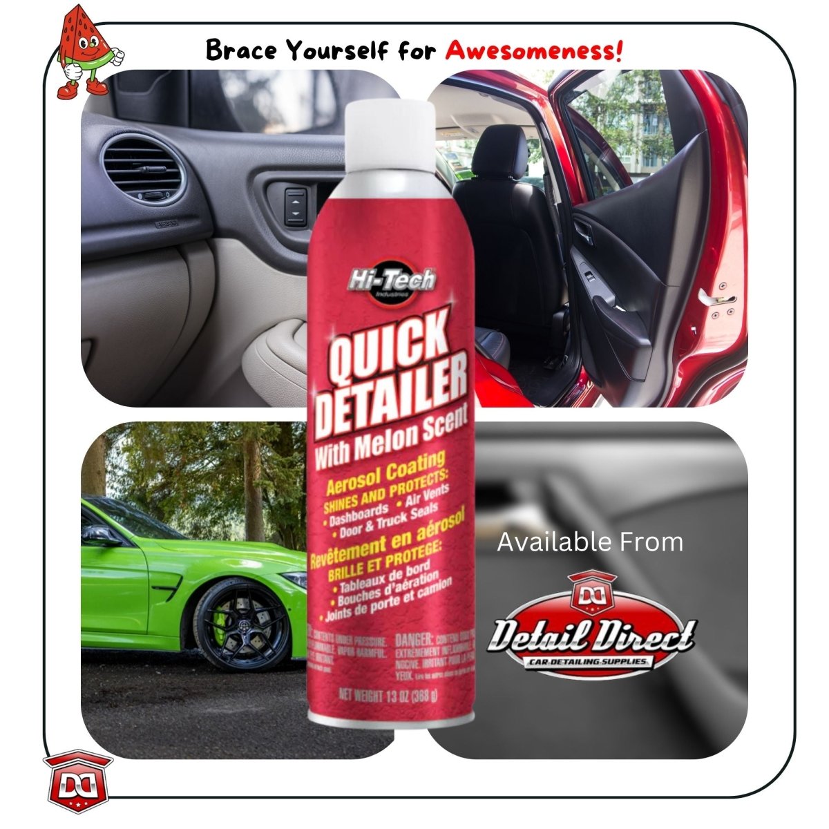 Hi-Tech Quick Detailer Aerosol Dressing, Watermelon Scent - Detail Direct