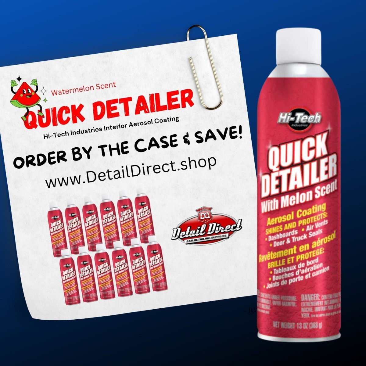 Hi-Tech Quick Detailer Aerosol Dressing, Watermelon Scent - Detail Direct